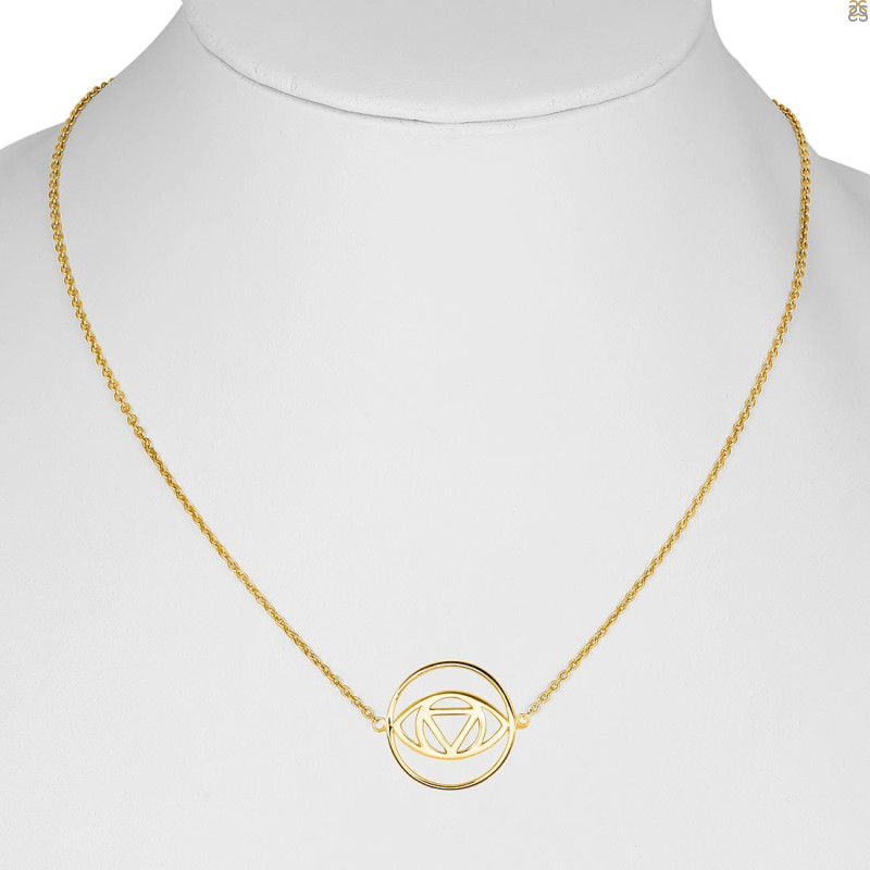 Brow Chakra Plain Silver Necklace PS-RDN-3.