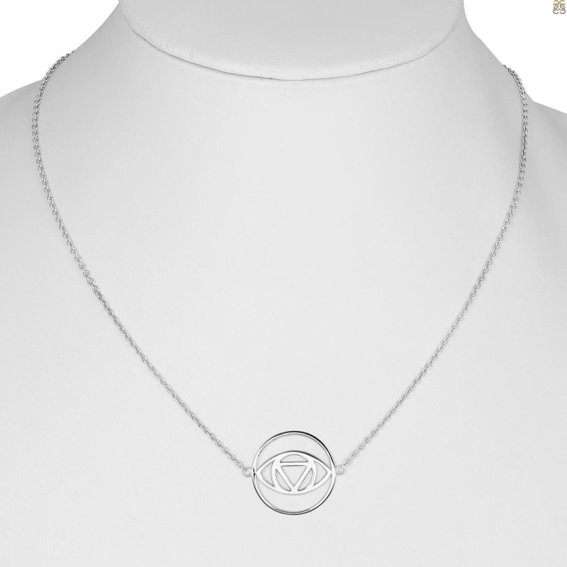 Brow Chakra Plain Silver Necklace PS-RDN-3.