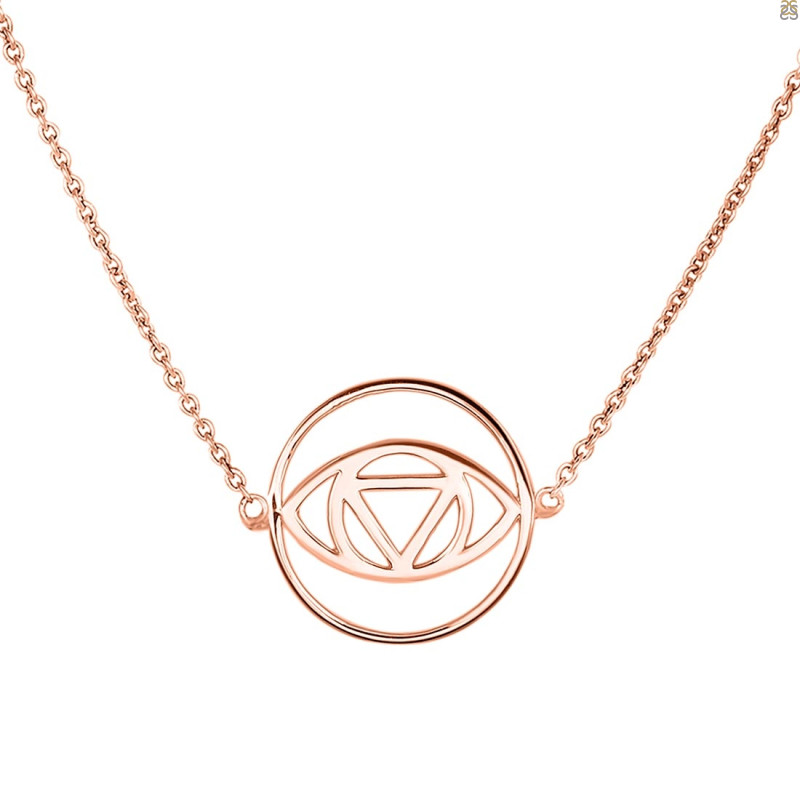 Brow Chakra Plain Silver Necklace PS-RDN-3.