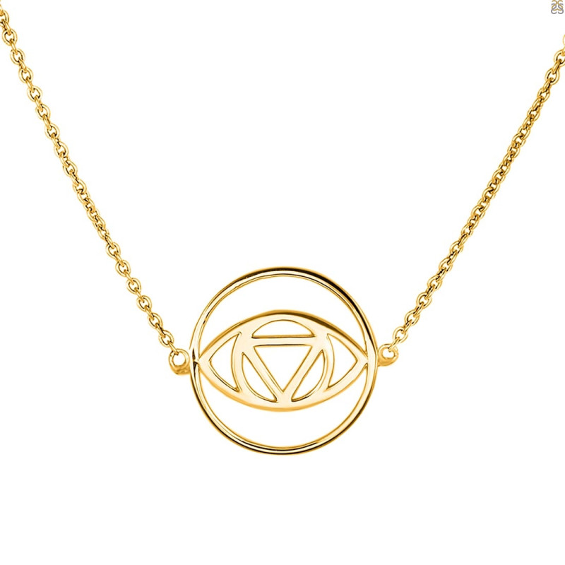 Brow Chakra Plain Silver Necklace PS-RDN-3.