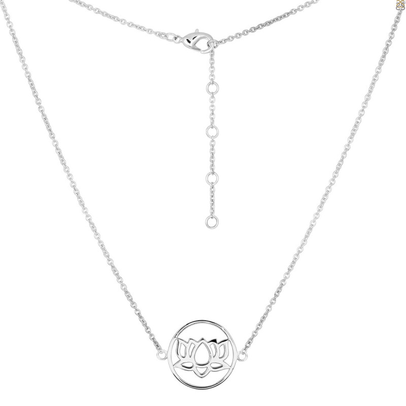 Lotus Plain Silver Necklace