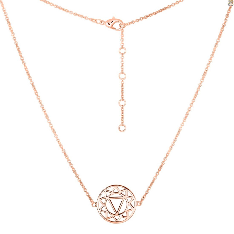 Solar Plexus Chakra Plain Silver Necklace PS-RDN-6.