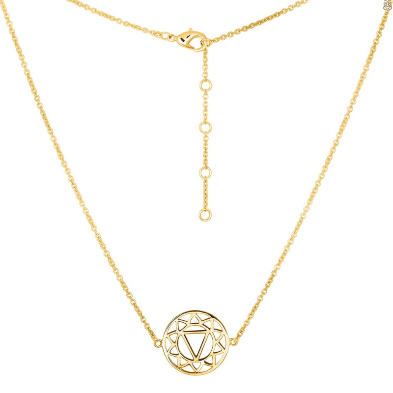 Solar Plexus Chakra Plain Silver Necklace PS-RDN-6.