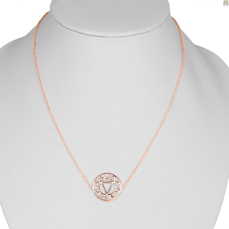 Solar Plexus Chakra Plain Silver Necklace PS-RDN-6.