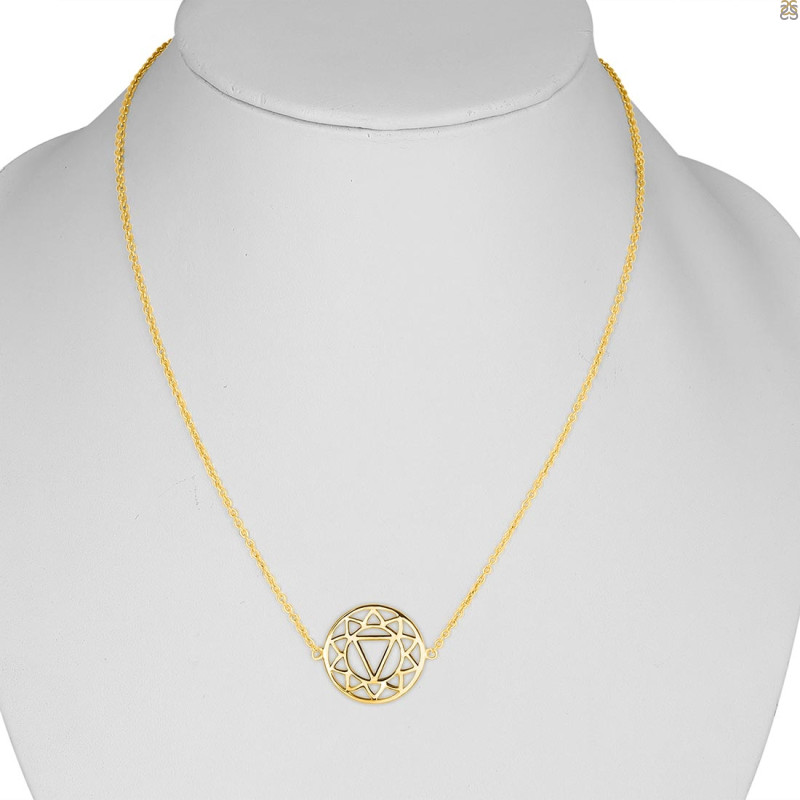 Solar Plexus Chakra Plain Silver Necklace PS-RDN-6.
