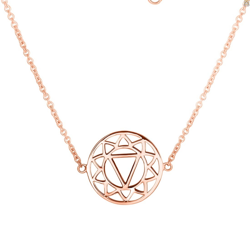 Solar Plexus Chakra Plain Silver Necklace PS-RDN-6.