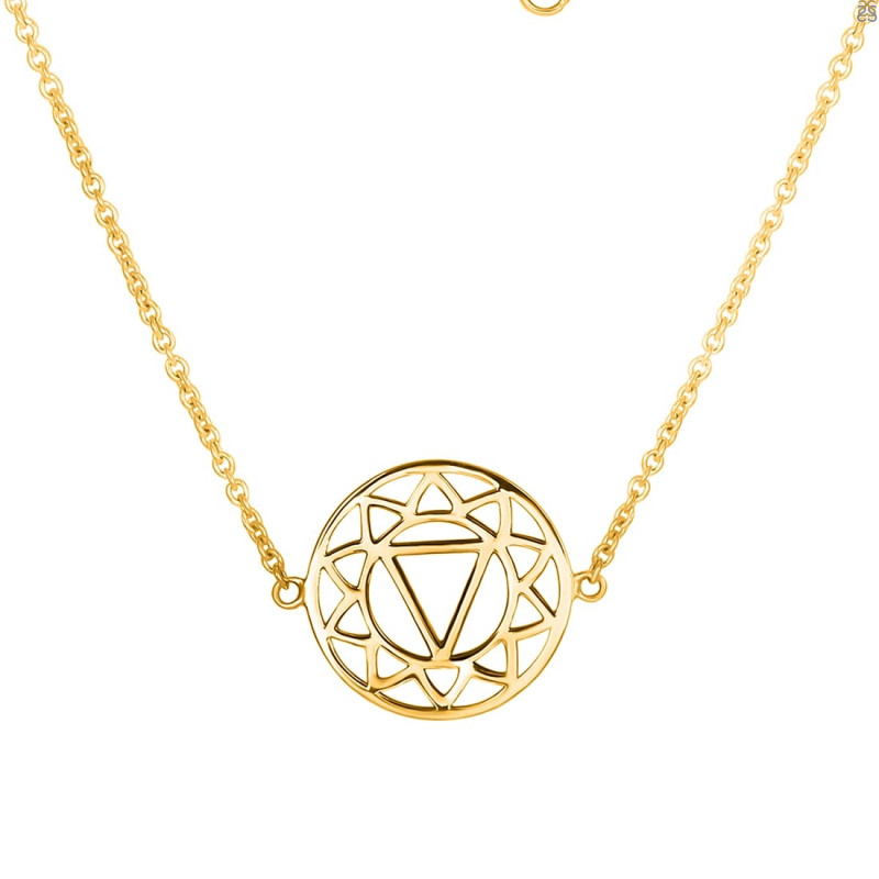 Solar Plexus Chakra Plain Silver Necklace PS-RDN-6.