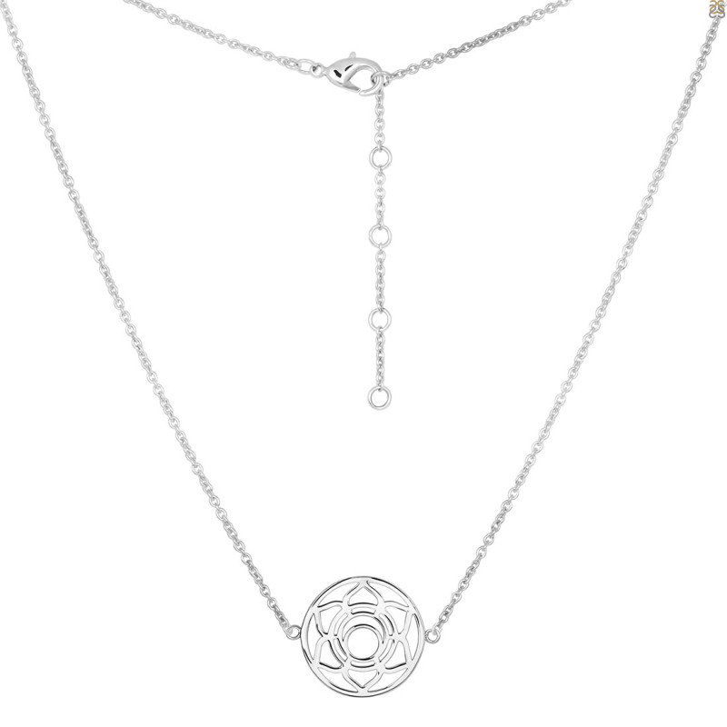 Sacral Chakra Plain Silver Necklace