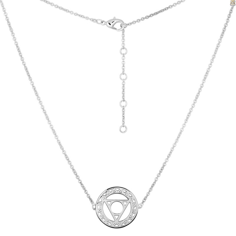 Throat Chakra Plain Silver Necklace