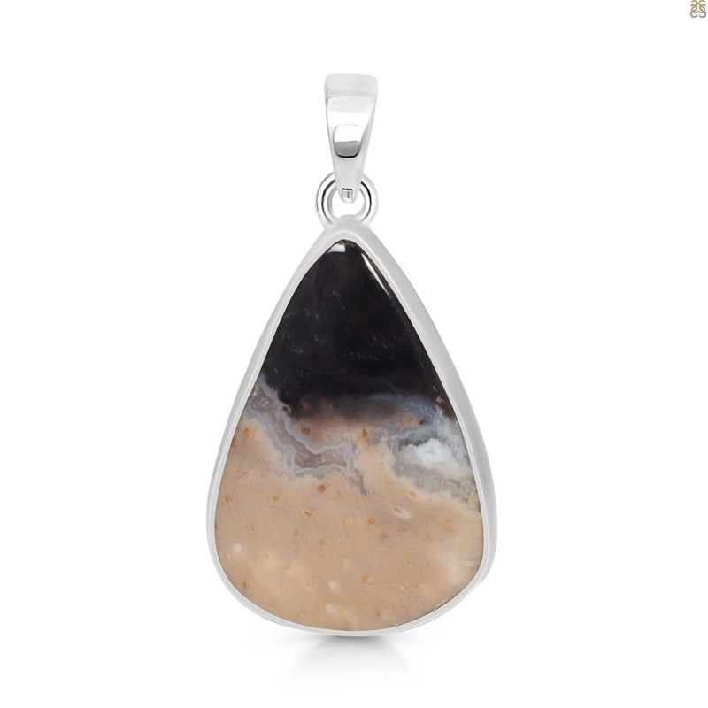 Plum Root Agate Pendant-SP PTJ-1-7