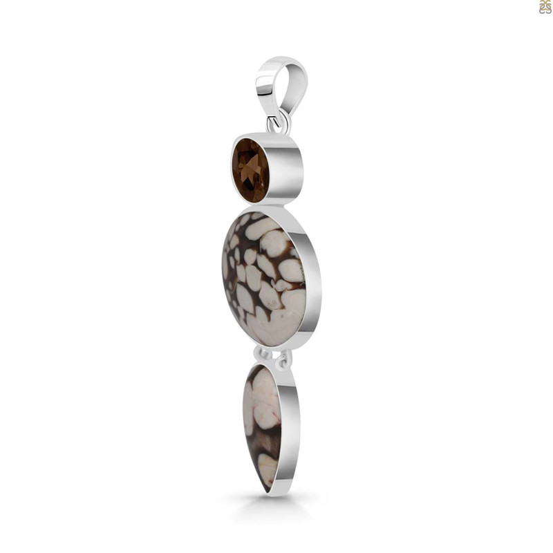 Peanutwood Jasper/Smoky/Pearl Pendant-2SP