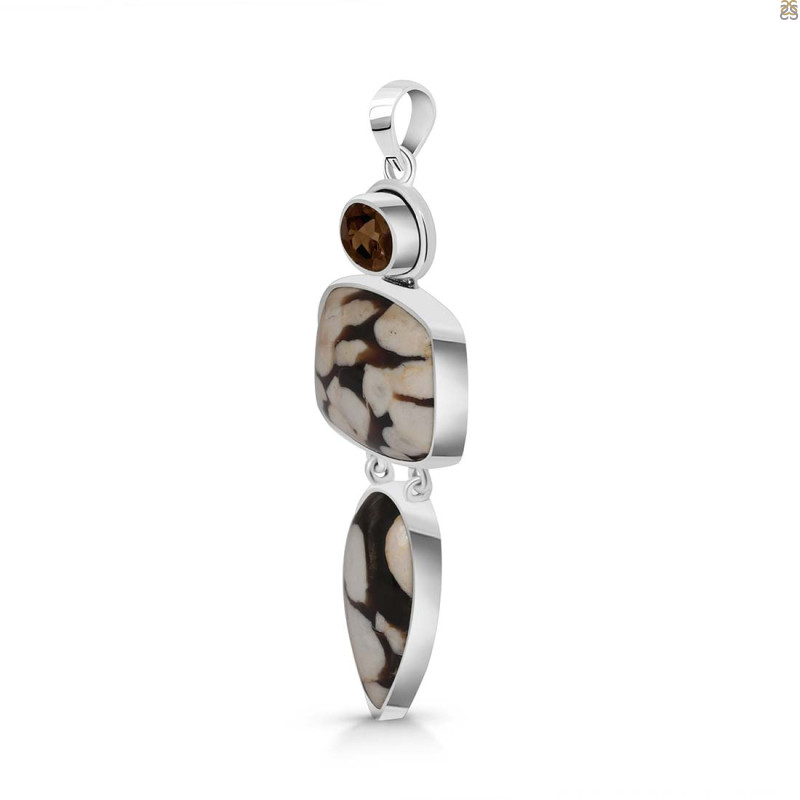 Peanutwood Jasper/Smoky/Pearl Pendant-2SP