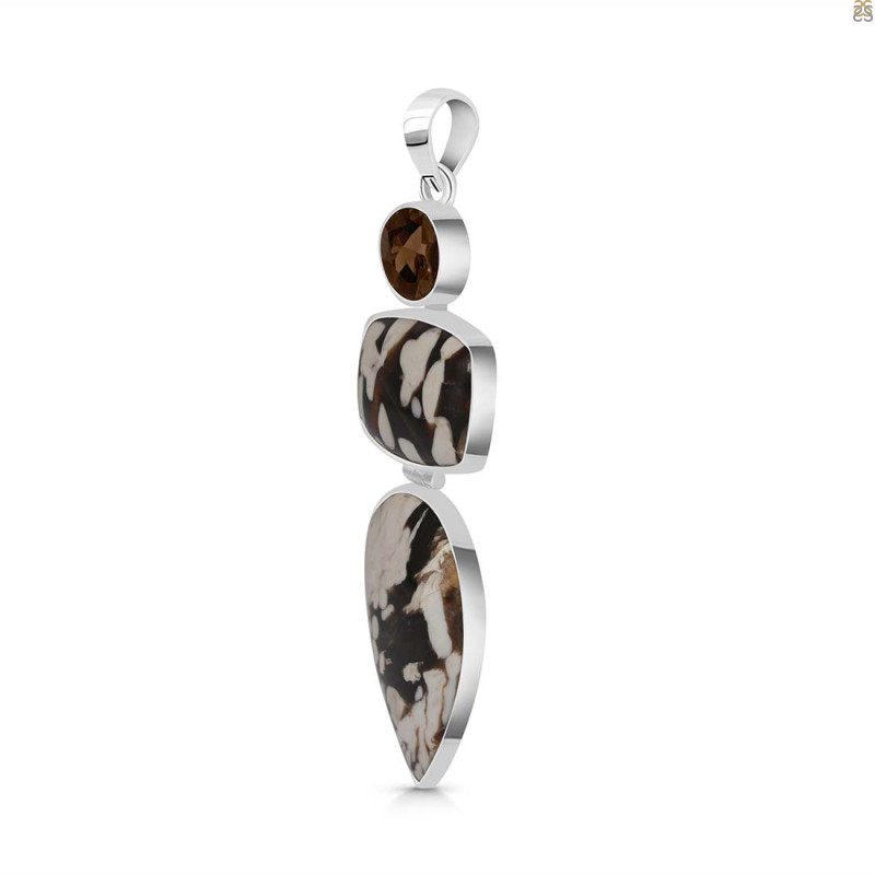 Peanutwood Jasper/Smoky/Pearl Pendant-2SP