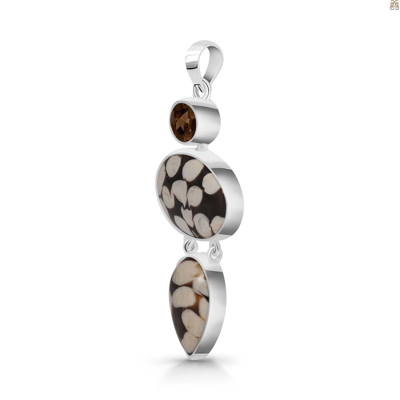 Peanutwood Jasper/Smoky/Pearl Pendant-2SP