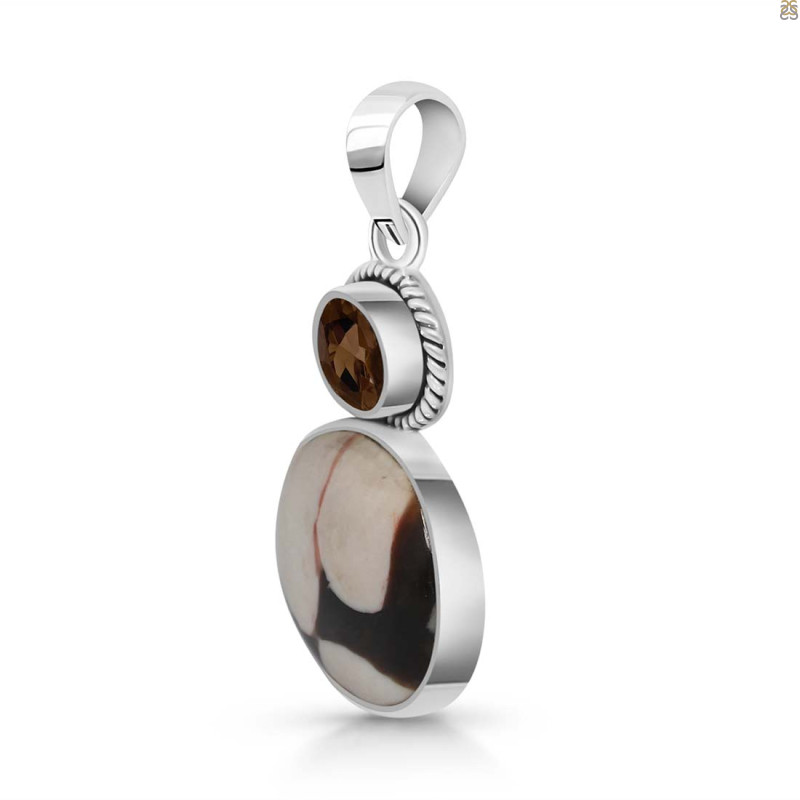 Peanutwood Jasper/Smoky/Pearl Pendant-2SP