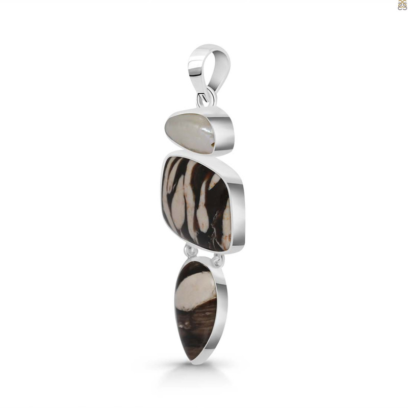 Peanutwood Jasper/Smoky/Pearl Pendant-2SP