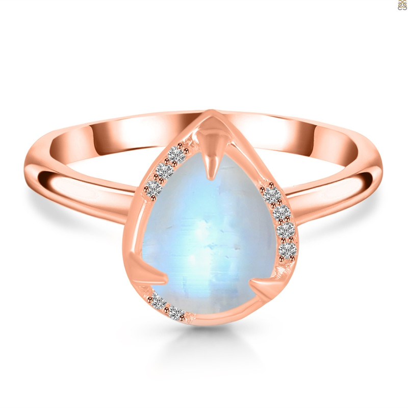 Moonstone & White Topaz Ring RBM-RDR-3236.