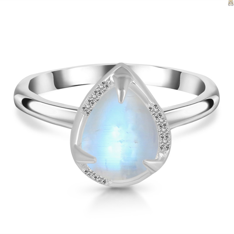 Moonstone & White Topaz Ring RBM-RDR-3236.