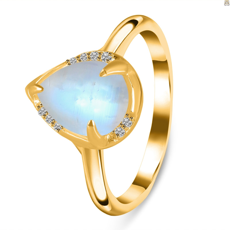 Moonstone & White Topaz Ring RBM-RDR-3236.