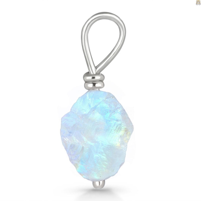 Moonstone Raw Crystal Drill Pendant