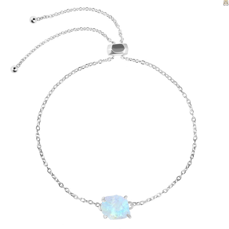 Moonstone Raw Crystal Bracelet With Adjustable Camera Lock RBM-RB-200-CAMERA-LOCK.