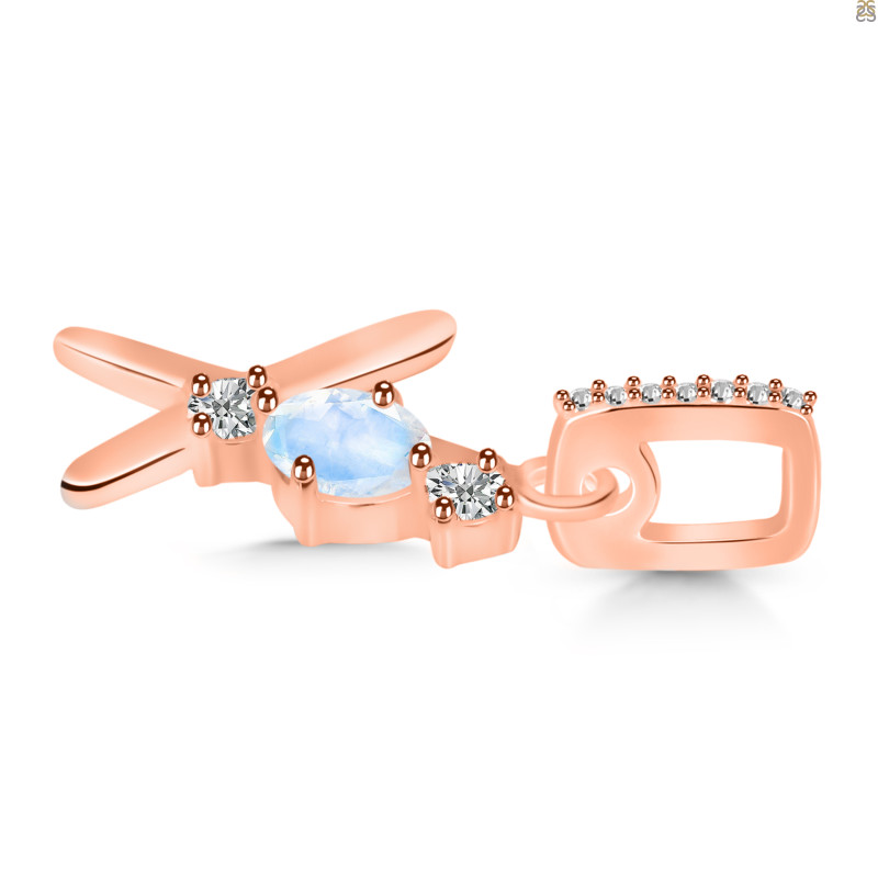 Moonstone & White Topaz Alphabet X Pendant RBM-RDA-102.