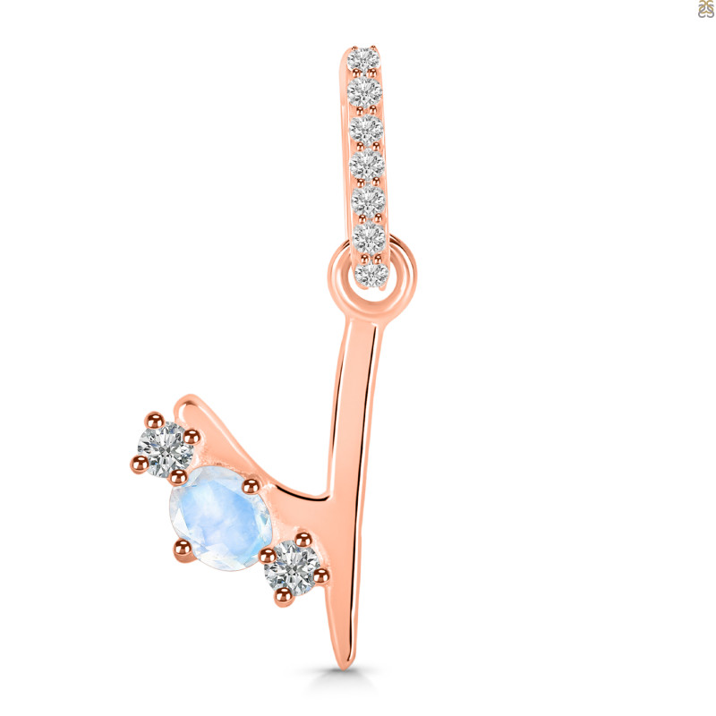 Moonstone & White Topaz Alphabet Y Pendant RBM-RDA-103.