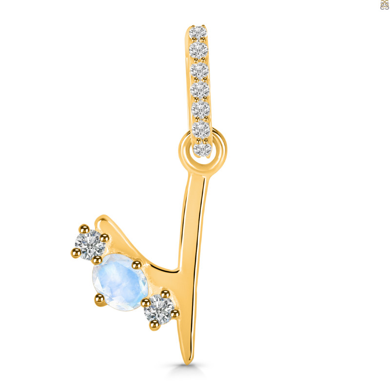 Moonstone & White Topaz Alphabet Y Pendant RBM-RDA-103.
