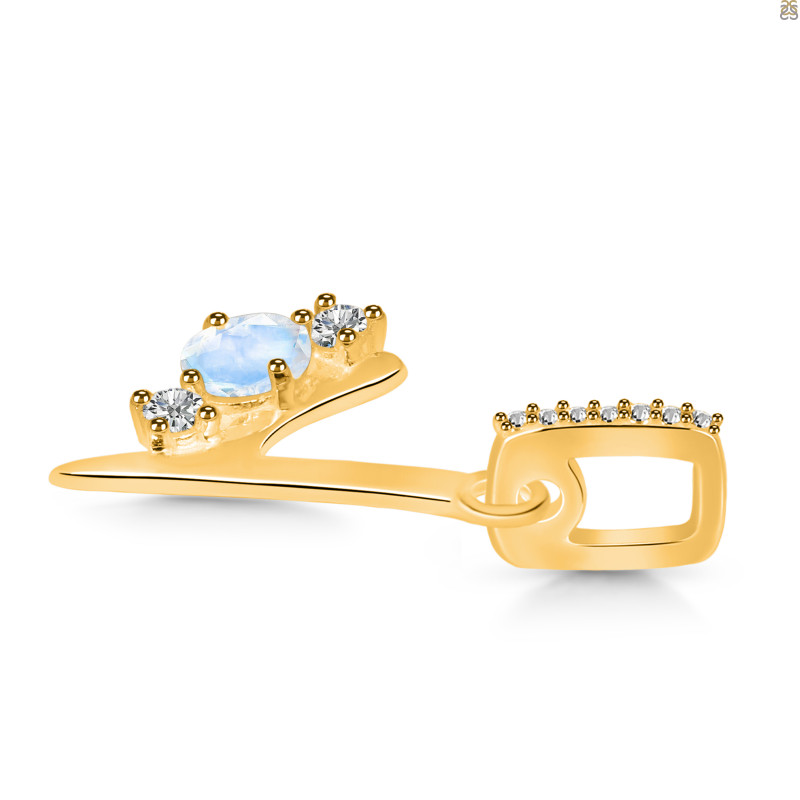 Moonstone & White Topaz Alphabet Y Pendant RBM-RDA-103.