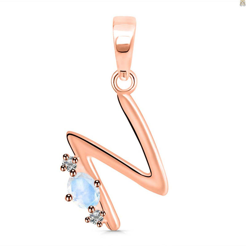 Moonstone & White Topaz Alphabet N Pendant RBM-RDA-14.