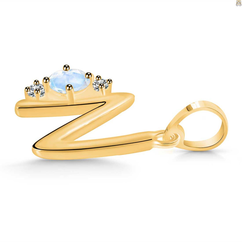 Moonstone & White Topaz Alphabet N Pendant RBM-RDA-14.