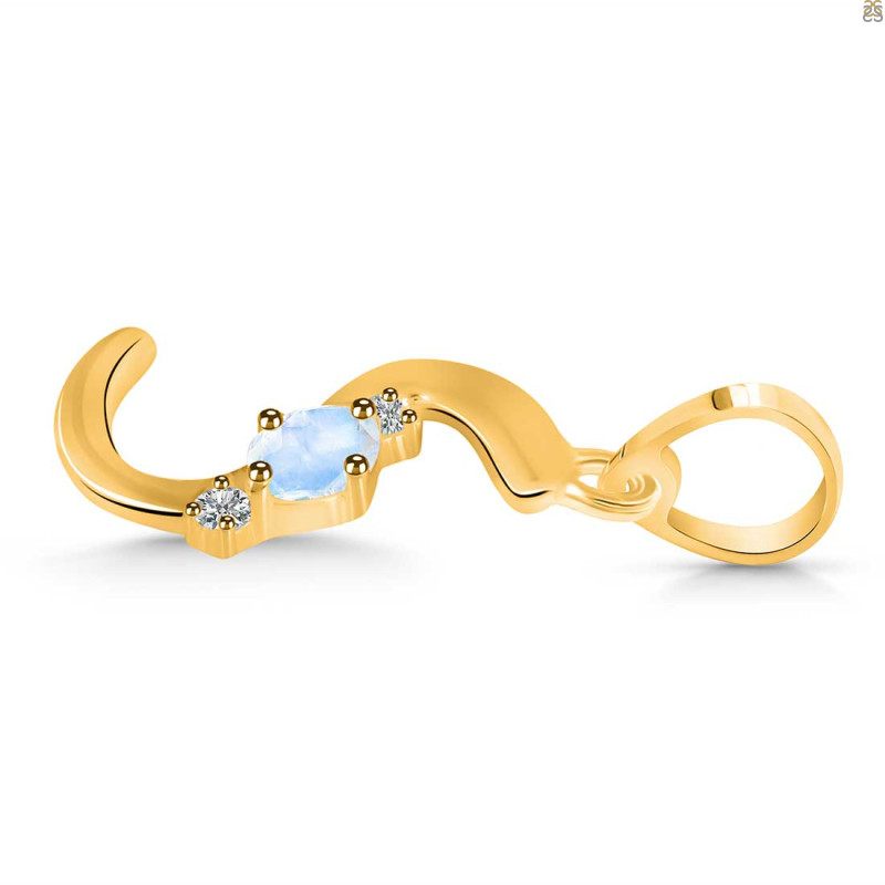 Moonstone & White Topaz Alphabet S Pendant RBM-RDA-19.