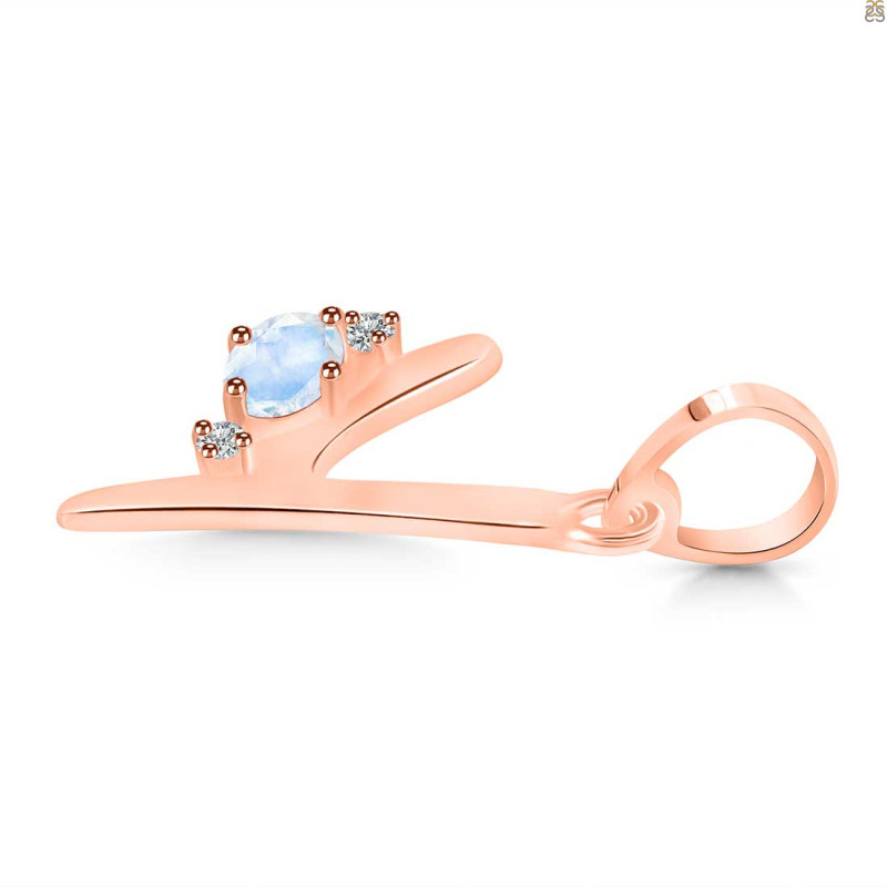 Moonstone & White Topaz Alphabet Y Pendant RBM-RDA-25.
