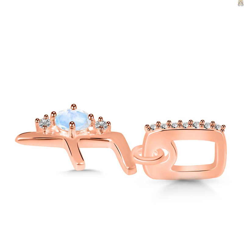 Moonstone & White Topaz Alphabet F Pendant RBM-RDA-32.