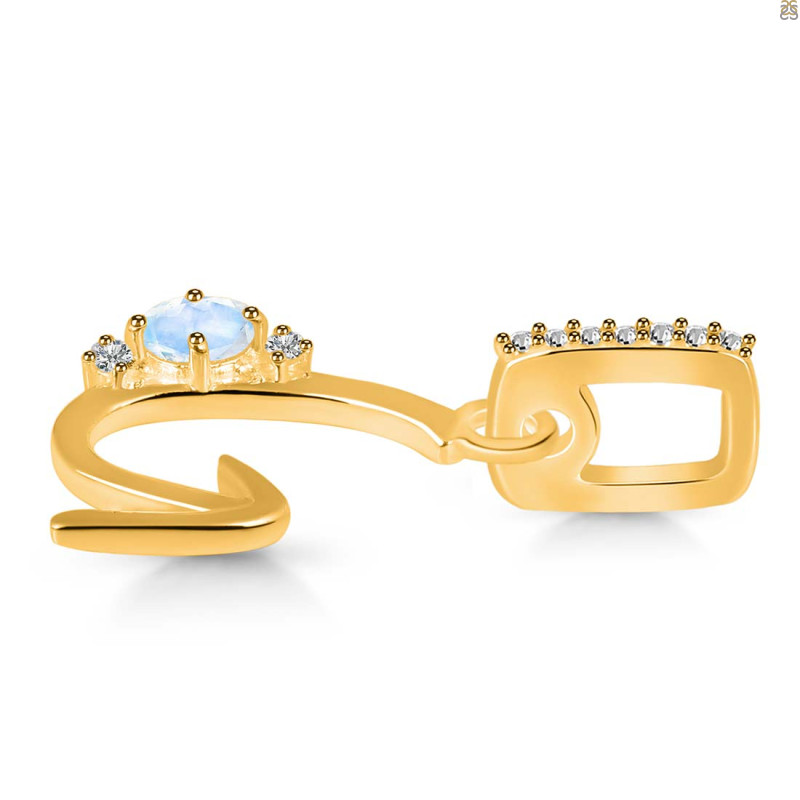 Moonstone & White Topaz Alphabet G Pendant RBM-RDA-33.