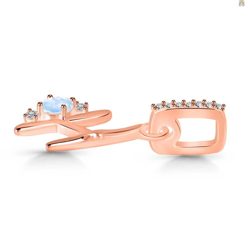 Moonstone & White Topaz Alphabet H Pendant RBM-RDA-34.