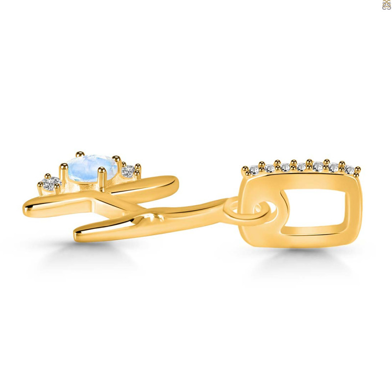Moonstone & White Topaz Alphabet H Pendant RBM-RDA-34.