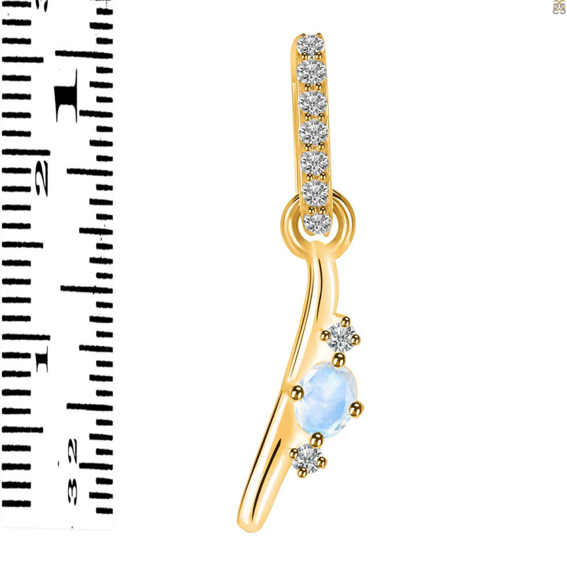 Moonstone & White Topaz Alphabet I Pendant RBM-RDA-35.