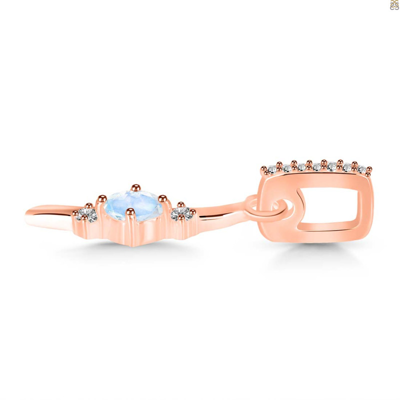 Moonstone & White Topaz Alphabet I Pendant RBM-RDA-35.