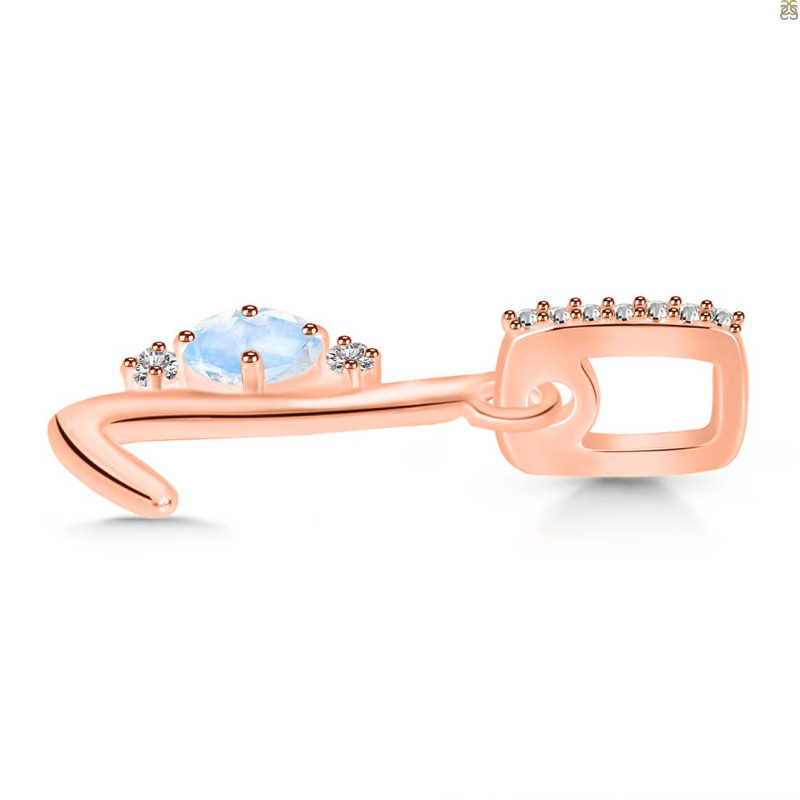 Moonstone & White Topaz Alphabet L Pendant RBM-RDA-38.