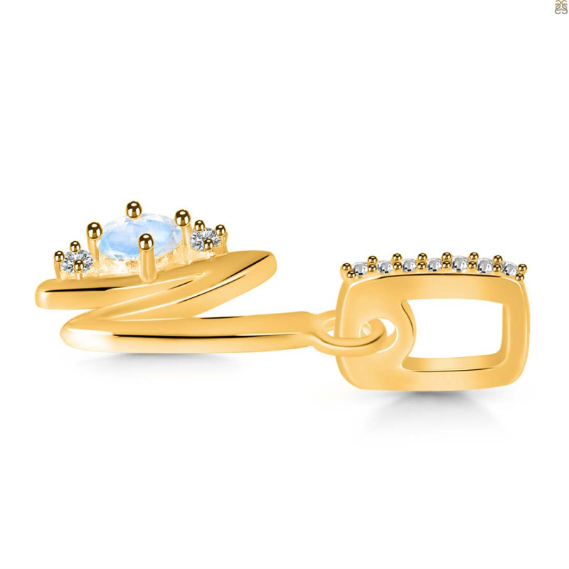 Moonstone & White Topaz Alphabet N Pendant RBM-RDA-40.