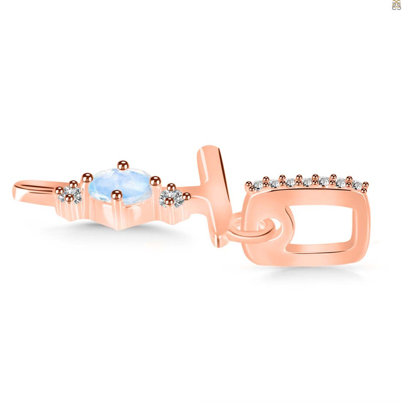 Moonstone & White Topaz Alphabet T Pendant RBM-RDA-46.