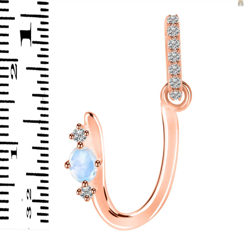 Moonstone & White Topaz Alphabet U Pendant RBM-RDA-47.