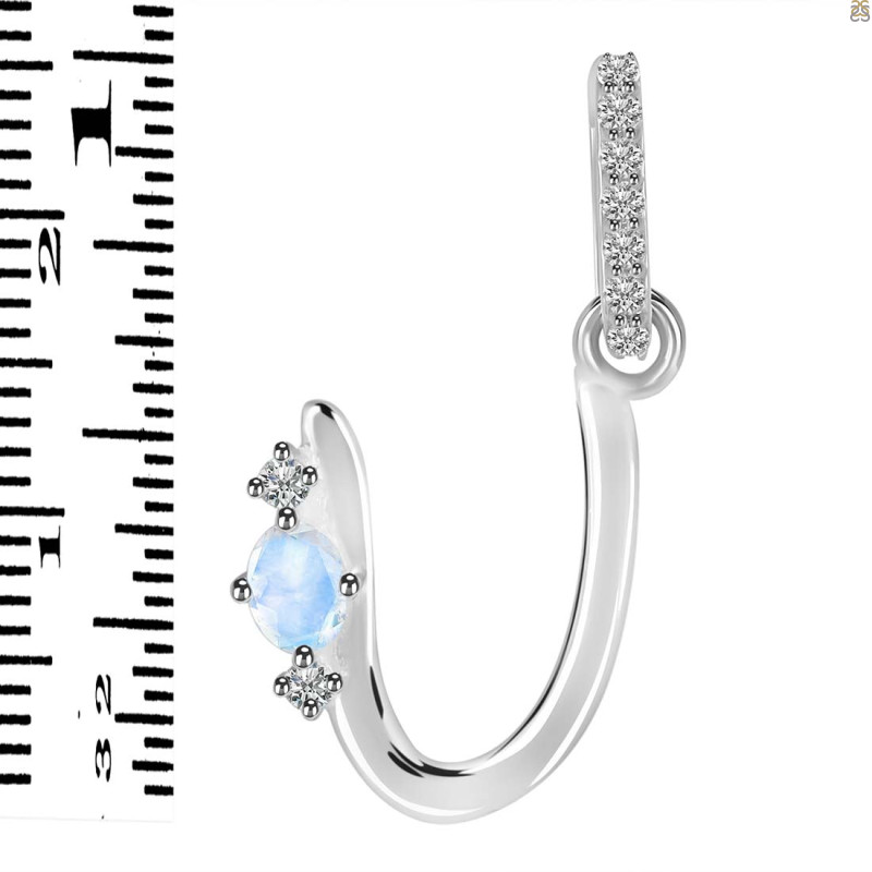 Moonstone & White Topaz Alphabet U Pendant RBM-RDA-47.
