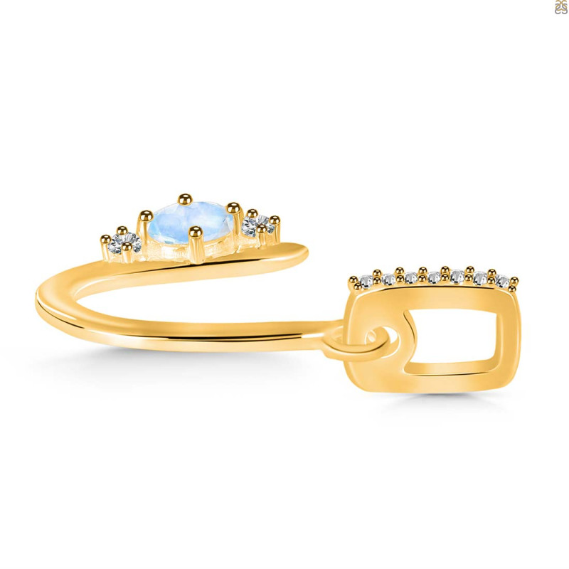 Moonstone & White Topaz Alphabet U Pendant RBM-RDA-47.