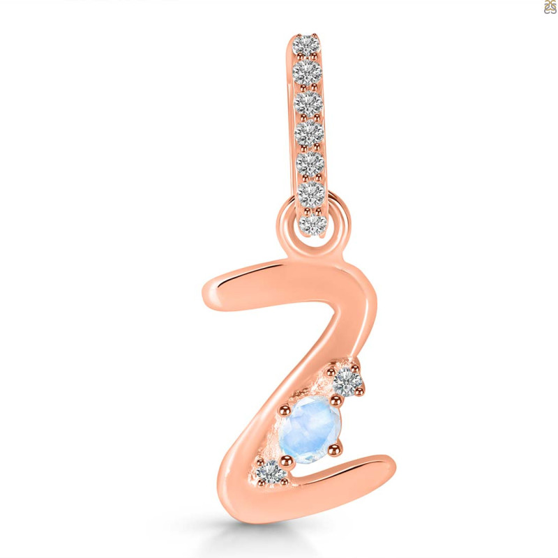 Moonstone & White Topaz Alphabet Z Pendant RBM-RDA-52.