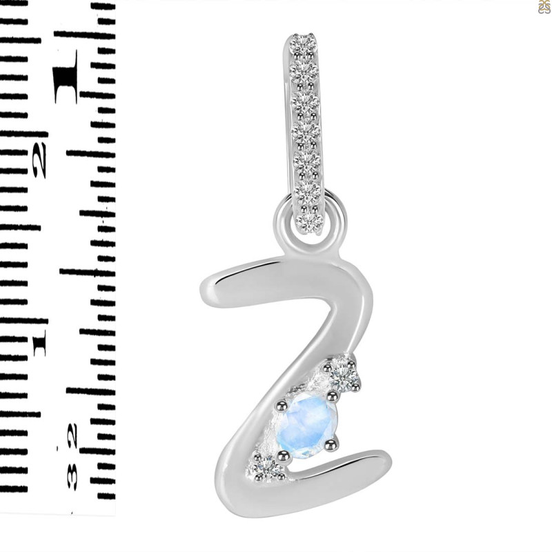 Moonstone & White Topaz Alphabet Z Pendant RBM-RDA-52.