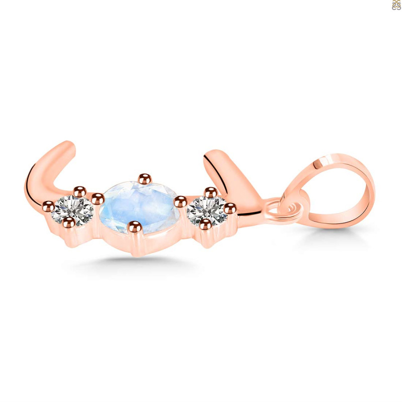 Moonstone & White Topaz Alphabet J Pendant RBM-RDA-62.