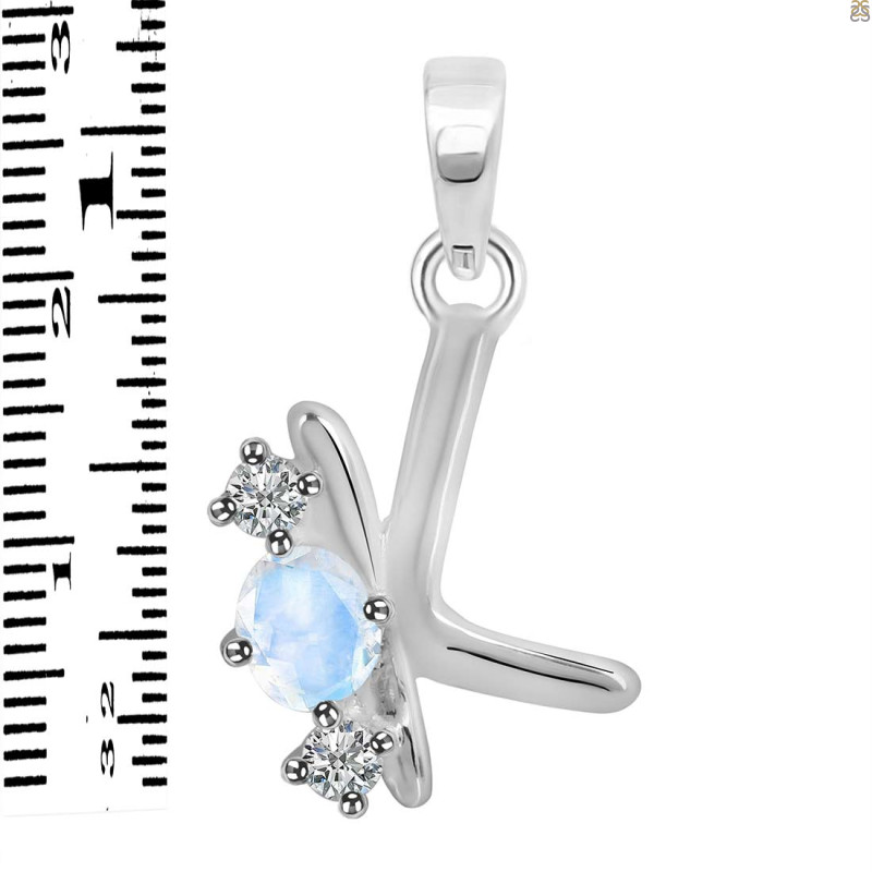 Moonstone & White Topaz Alphabet K Pendant RBM-RDA-63.