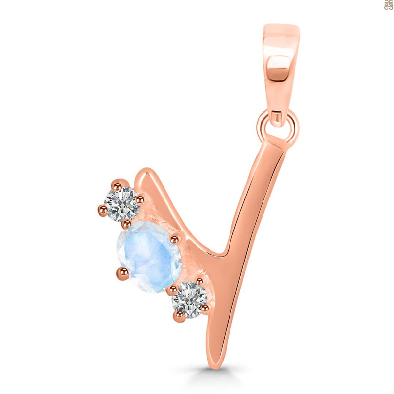 Moonstone & White Topaz Alphabet Y Pendant RBM-RDA-77.